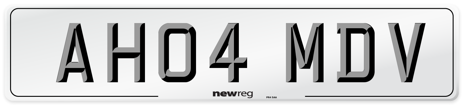 AH04 MDV Number Plate from New Reg